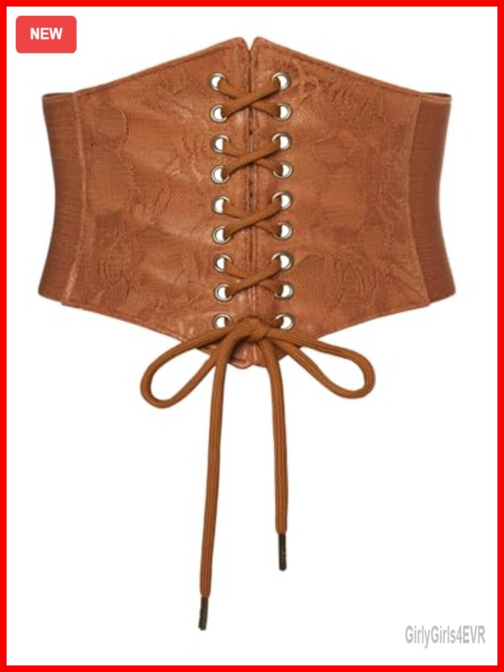 Renaissance Corset Belt Lace-Up Faux Leather Wide Waist Cinch